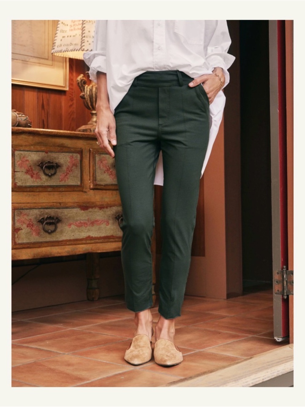 New Frank & Eileen Murphy Billon Dollar Pants Women Size S Pull On In Evergreen